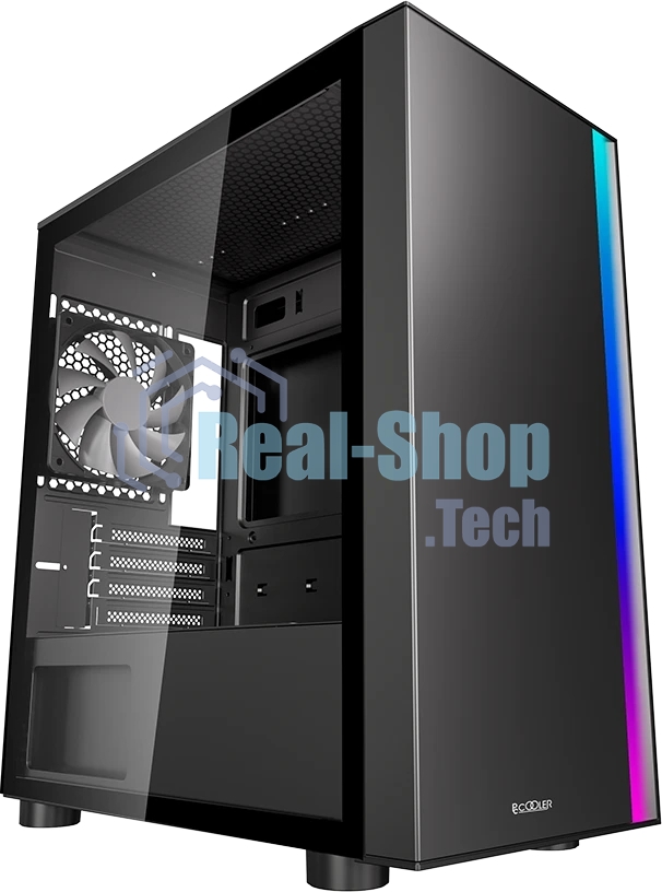 Компьютерный корпус без блока питания PCCOOLER LM300 ARGb BK, Flat Mid Tower, черный, TG, 0.45 SPCC, 1x120мм mATX, mITX 170/330/150мм 2x2.5