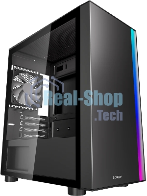 Компьютерный корпус без блока питания PCCOOLER LM300 ARGb BK, Flat Mid Tower, черный, TG, 0.45 SPCC, 1x120мм mATX, mITX 170/330/150мм 2x2.5