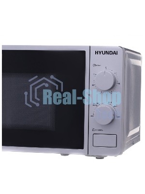 Микроволновая печь Hyundai HYM-M2001 серебристый/черный, 20 л, 700 Вт, переключатели - поворотный механизм