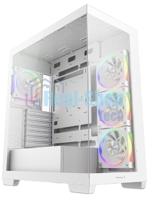 Компьютерный корпус Deepcool CG580 4F V2 WH без БП, боковое окно (панорама), 4x120мм ARGb PWM вентилятора, белый, ATX (R-CG580-WHADA4-G-2)