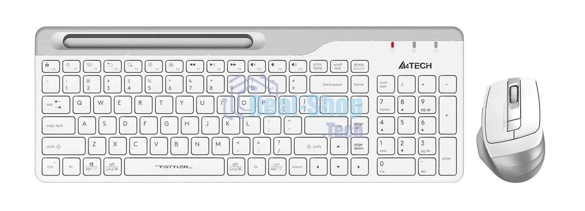 Комплект клавиатура+мышь A4Tech FStyler FB2535C беспроводной, USB + Bluetooth, 2000 DPI, белый