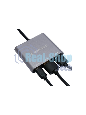 Док-станция Gembird UHB-D2, USB Type-C, USB Type-C PD100W, HDMI, USB Type-C