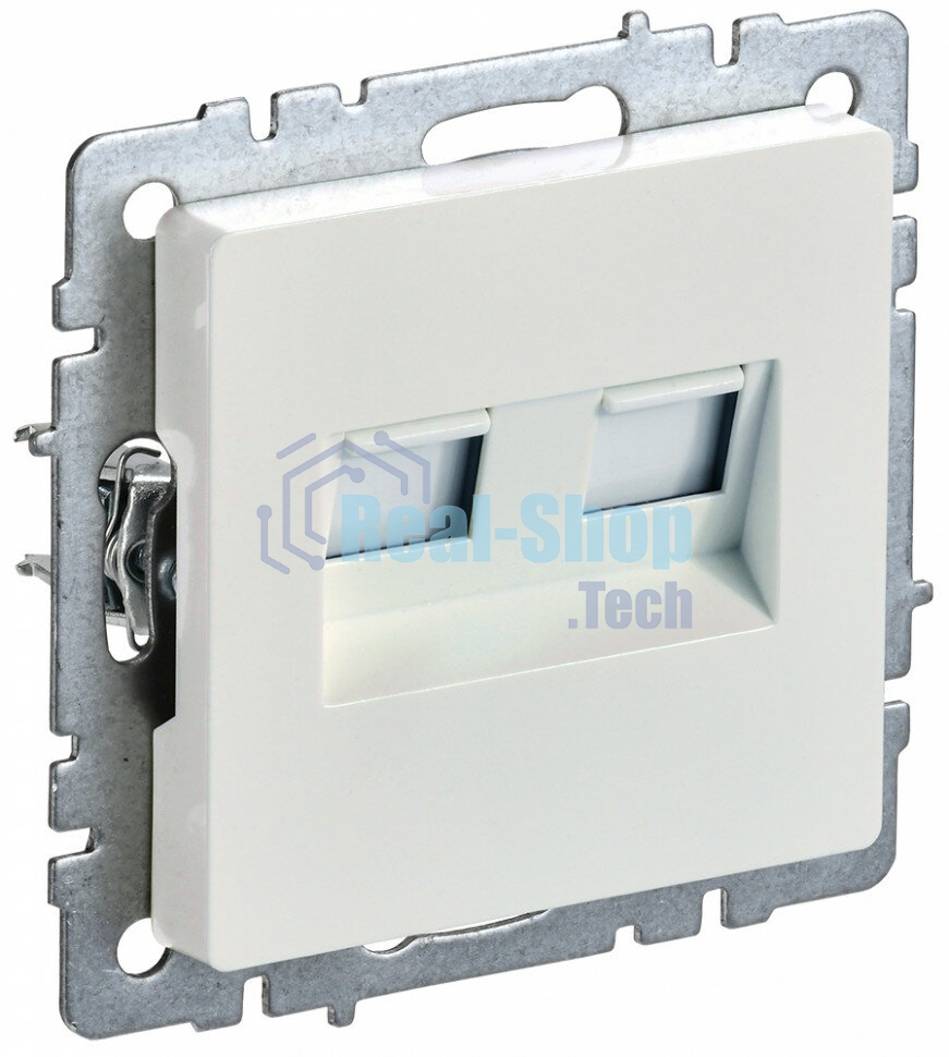 Розетка компьютерная двойная IEK BRITE РК10-2-БрЖ кат.5E RJ45 жемчуг