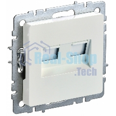 Розетка компьютерная двойная IEK BRITE РК10-2-БрЖ кат.5E RJ45 жемчуг