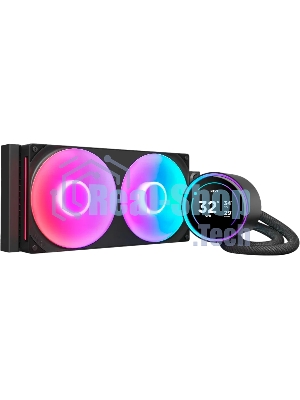 Система жидкостного охлаждения для ПК/Water Cooling System NZXT Kraken Elite 280 RGb (250W, 280мм, LED temp., Black/Fans: 2x140мм, 98.61CFM, 34.5dBA, 2000RPM/Pump height 65мм, 2800RPM, Rad thickness 27мм/S: 1851, 1700, 1200, 115X, AM5, AM4)