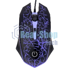 Мышь проводная оптическая Perfeo GRID, 4 кн, USB, черный, GAME DESIGN, 7 цв. подсветка, 800-1600 DPI PF_A4800