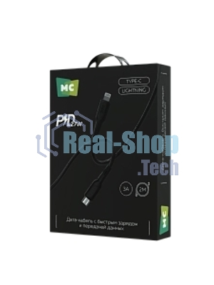 Кабель MORE CHOICE (4620202553249) K63ia 2м USB 3.0A PD 27W для Lightning ng 8-pin Type-C - 2м, черный
