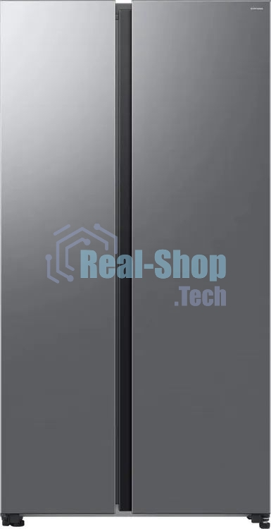 Холодильник Samsung RS70F65QETEO серебристый двухкамерный 420/239л морозилка сбоку, No Frost, Side by Side