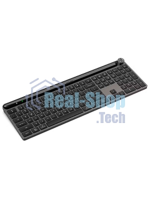 Клавиатура JLab Epic Keyboard гибридная, USB Type-A, Bluetooth, радиоканал, серый