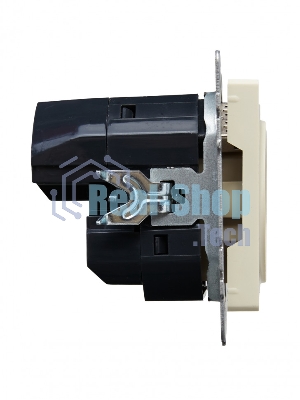 Розетка 1-местная IEK BRITE РЮш11-1-БрКр (BR-R14-16-U22-018-K10) с заземлением, с защитными шторками, 16А, с USB A+C 18 Вт, бежевый