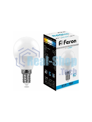 Лампа светодиодная Feron LB-550 9W 230V E14 6400K G45