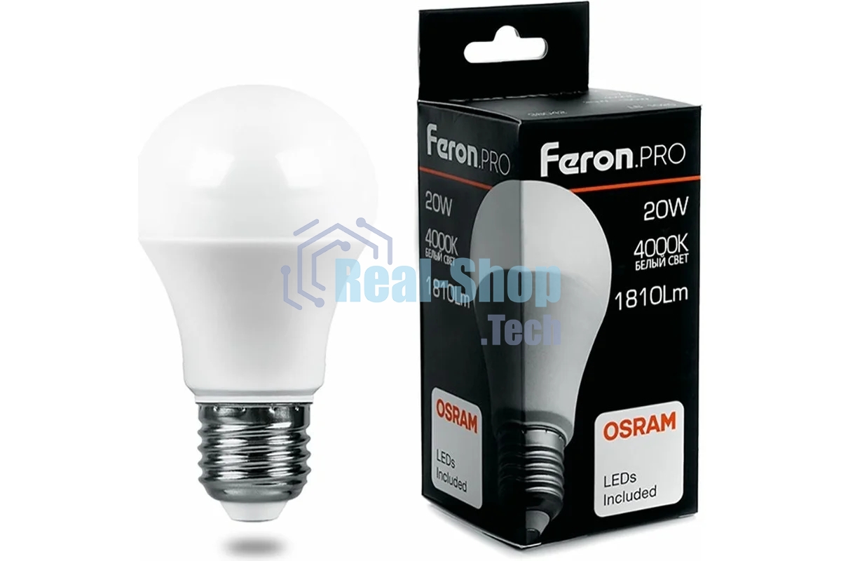 Лампа светодиодная Feron PRO LB-1020 шар E27 20W 4000K