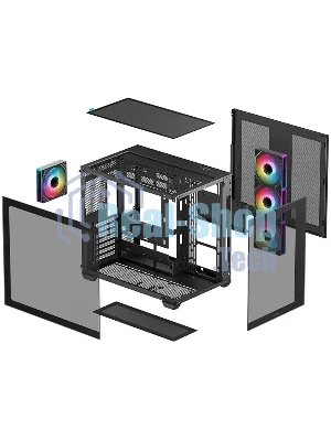 Компьютерный корпус Deepcool CG530 4F черный без БП ATX 2x120мм 2x140мм 2xUSB 2.0 1xUSB 3.0 audio bott PSU