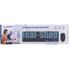 Комплект клавиатура+мышь Gembird KBS-9050L проводной, USB, 1000 DPI, чёрный