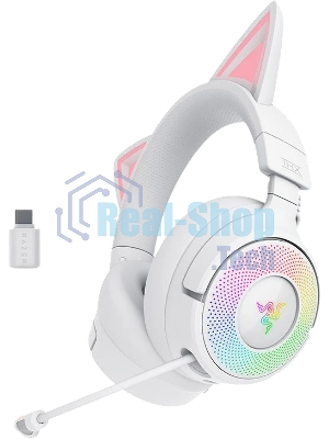 Гарнитура Razer Kraken Kitty V3 Pro белый, беспроводная, bluetooth, до 70 ч, подсветка