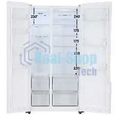 Холодильник Haier HRF-522DW6RU белый двухкамерный 334/173л морозилка слева, No Frost, Side by Side