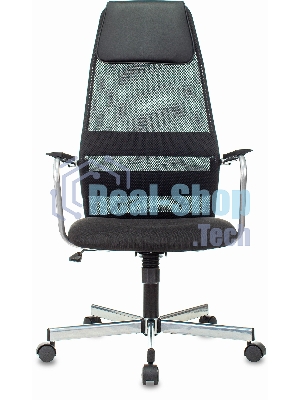 Кресло Бюрократ KB-5M TW-01 3C11 черный, сетка/ткань, 120 кг, механизм качания, с подголовником