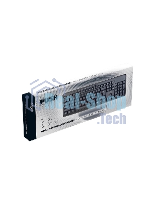 Клавиатура проводная Perfeo PUSH Multimedia, USB, черная