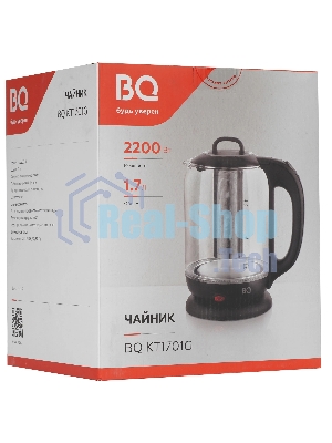 Чайник электрический BQ KT1701G черный, 2200 Вт, 1.7 л