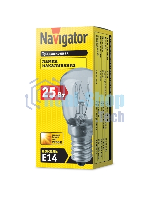 Лампа накаливания Navigator NI-T26-25-230-E14-CL