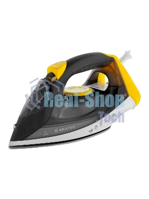 Утюг BRAYER BR4003GY серый/желтый/черный, 2400 Вт, 25 г/мин, 140 г/мин, 330 мл