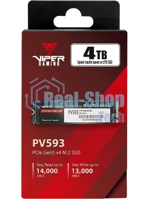 Накопитель SSD M.2 Viper 4.0Tb VP593 Series PV593P4TbM28H (PCI-E 5.0 x4, up to 14000/13000MBs, 3D TLC, 3000TbW, DRAM, NVMe 2.0, SM2508)