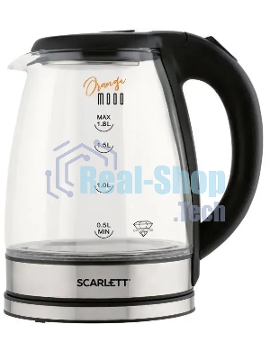 Чайник электрический Scarlett SC-EK27G36 1.8л. 1800Вт черный (корпус: стекло)