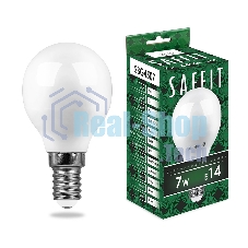 Лампа светодиодная SAFFIT SBG4507 (55123) 7Вт Е14 дневной матовый шар