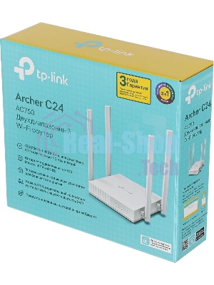 Роутер беспроводной TP-Link Archer C24 AC750 10/100BASE-TX белый