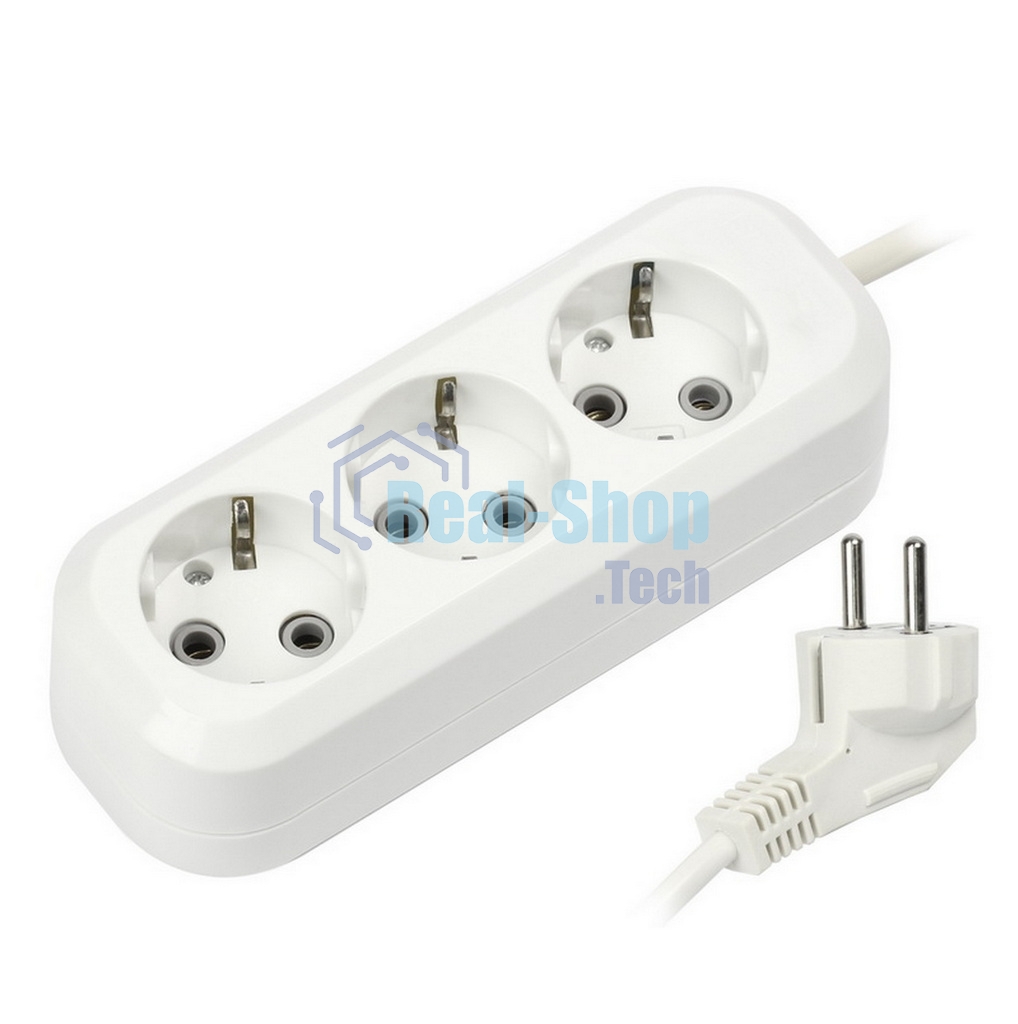 Удлинитель Smartbuy (SBE-16-3-1.5-Z) 3 гнз х 1,5 м (16А/3.5 кВт, ПВС 3х1.0)