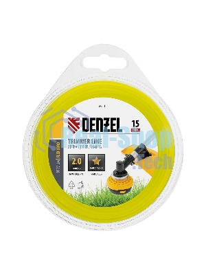 Леска для триммера Denzel звезда, 2 мм х 15 м, блистер FLEX CORD