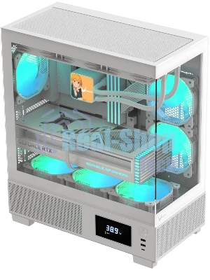 Компьютерный корпус AeroCool/Formula V Line Crystal E1 White, ATX, TYPE-C*1, USB3.0*2, Switch Display Panel