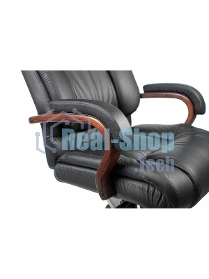 Кресло Бюрократ T-9925WALNUT/BLACK черный, кожа