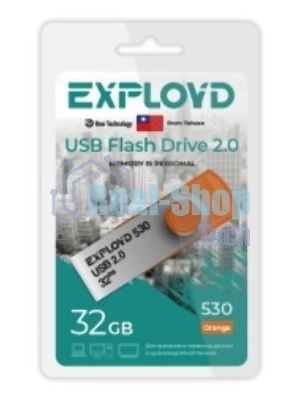 Флешка USB Exployd 530 Orange (EX032Gb530-O), 32Gb, USB 2.0, R/W 20/10, оранжевый