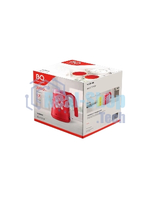 Чайник электрический BQ KT1713P Red. Мощность:2200 Вт, Объем 1,7л, LED подсветка