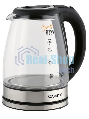 Чайник электрический Scarlett SC-EK27G36 1.8л. 1800Вт черный (корпус: стекло)