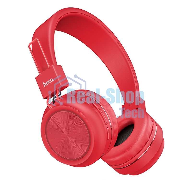 Беспроводные/проводные наушники Hoco W25 красный, полноразмерные, Bluetooth + проводной, до 12 ч.