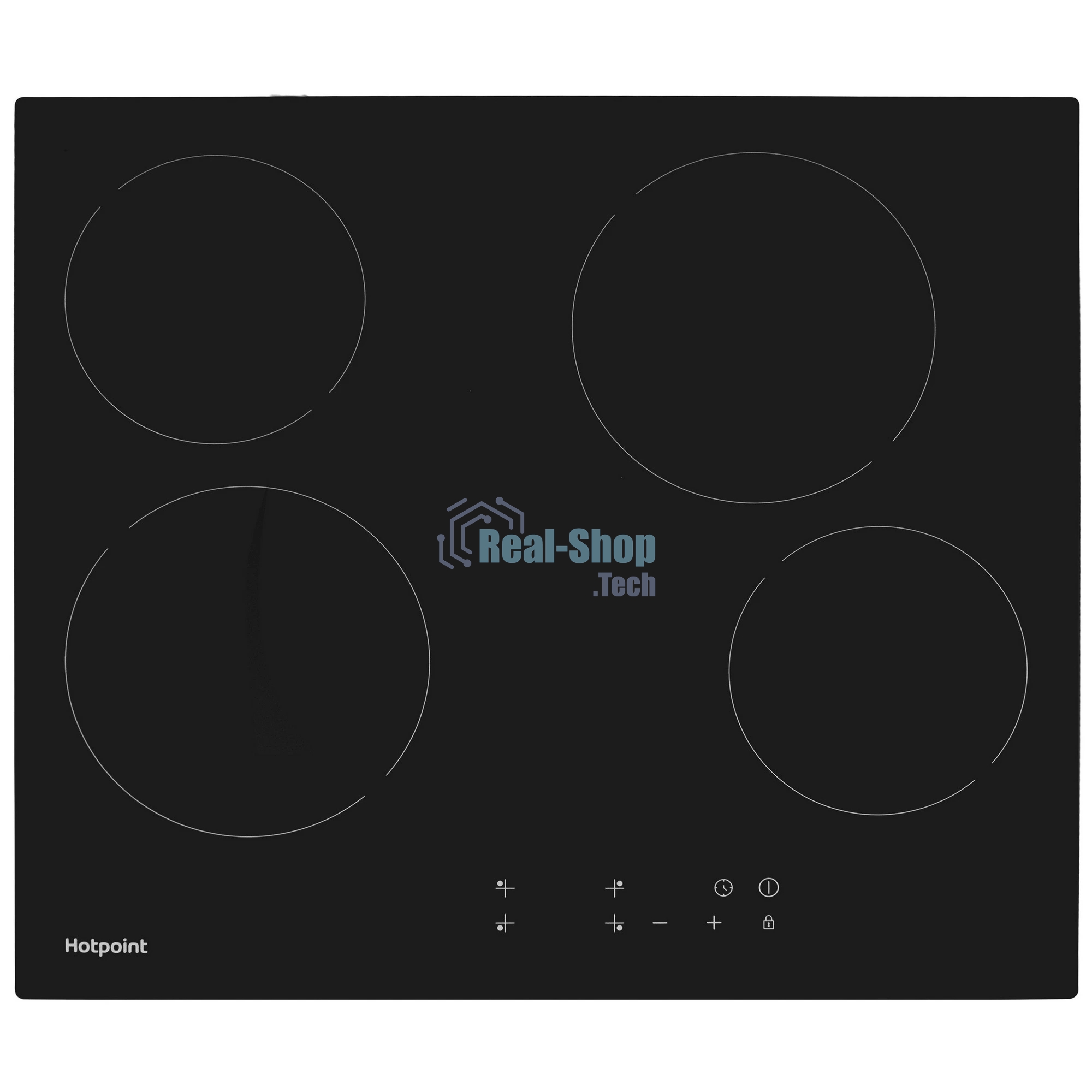 Электрическая варочная поверхность Hotpoint HR 6O1 C, 4 конфорки, стеклокерамика, 6800 Вт