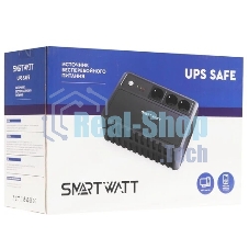 Источник бесперебойного питания SMARTWATT UPS SAFE 1000 черный, 1000/600 ВА/Вт, линейно-интерактивный, напольный, LED индикация, Shuko CEE7/4 - 3 шт.