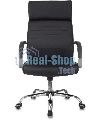 Кресло руководителя Бюрократ T-8010SL/BLACK черный, искусственная кожа, крестовина хром