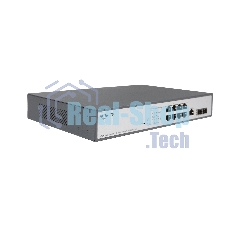 Коммутатор Managed L2 Switch 8x1000Base-T PoE, 2x1000Base-X SFP, PoE Budget 135W, RJ45 Console, 19