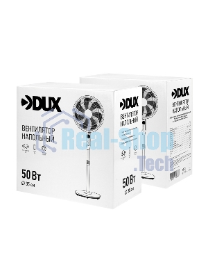 Вентилятор DUX 60-0221 белый, напольный, 60 Вт, 3 скорости, 40 см
