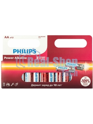 Элемент питания алкалиновый AA/LR6 1.5В Power (блист. 12шт) Philips Б0064661