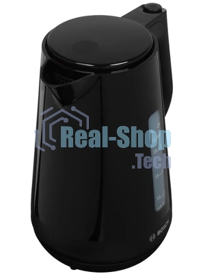 Электрочайник Bosch TWK1M123 черный, 1.7 л, 2400 Вт, скрытый нагревательный элемент