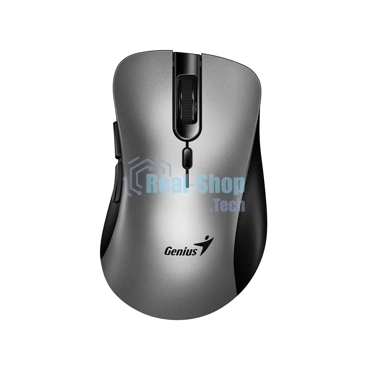 Мышь беспроводная Genius Ergo 8100S AI серебристо-серый, 1600 dpi, радиоканал, USB, кнопки - 6