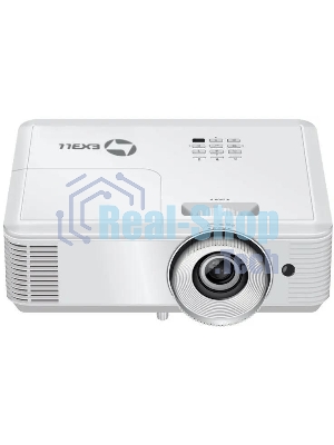 Проектор Exell EXD201W. Технология DLP, 3800 ANSI, WXGA (1280x800), 30 000:1. Проекционное отношение 1.54-1.72. Белый.