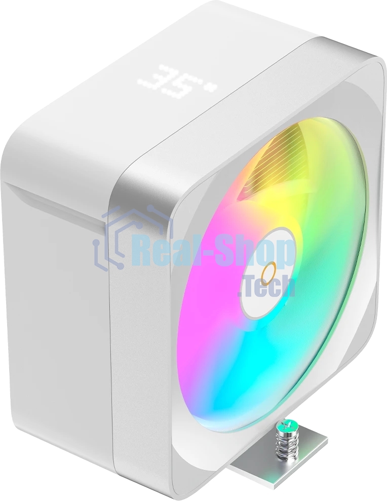 Кулер для процессора Ocypus Delta A40 EX WH Digital, 120мм ARGB FAN, Top Display Panel, 4 HEAT PIPES, 4-PIN PWM, 500-1800 RPM, 29DBA, HYDRO BEARING, LGA115X/1200/1700/18XX, AM4/AM5