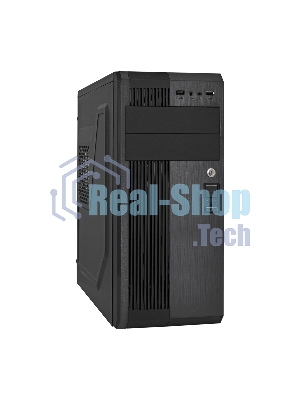 Компьютерный корпус Miditower ExeGate UN-605B-UNS500 (ATX, БП UNS500 с вент. 12см, 2*USB, аудио, блокировка, черный)