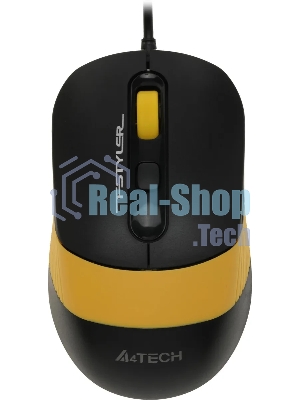 Комплект клавиатура+мышь A4Tech FStyler F1110 проводной, USB, 2000 DPI, чёрный/жёлтый