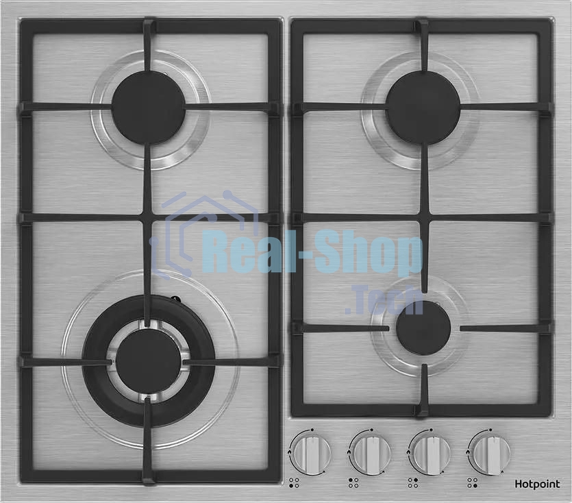 Газовая варочная панель Hotpoint HGMT 642 W IX, независимая, серебристый